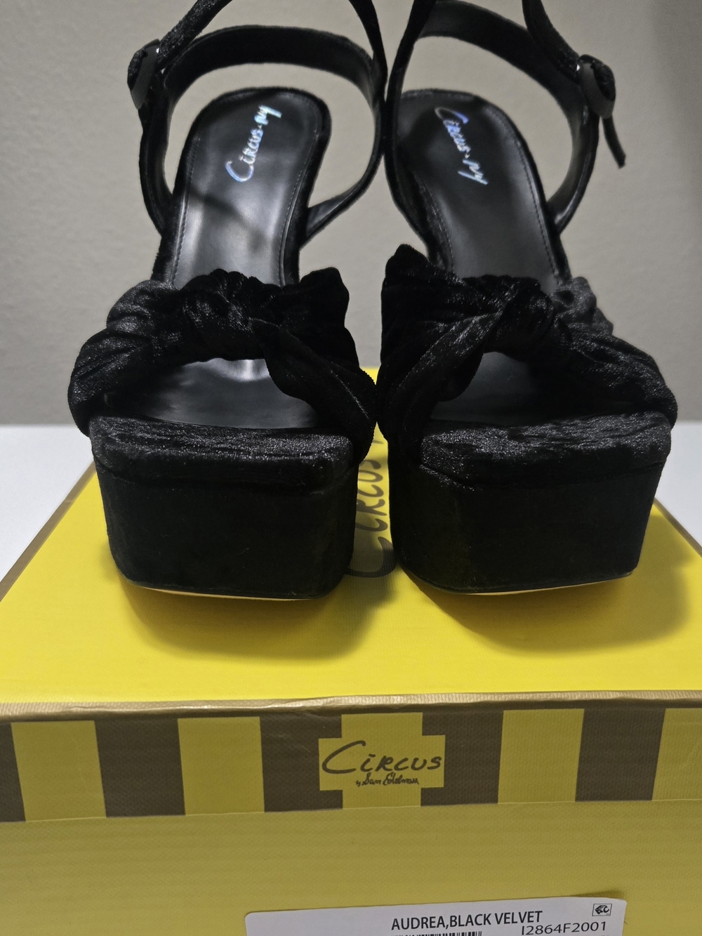 Circus by Sam Edelman Audrea Black Velvet Platform Sandals